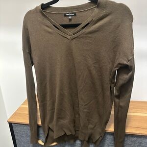 Women’s Brown V-Neck Sweater